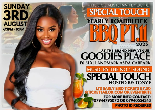Sun 3rd August, Doors open 3pm-10.30 more info 07944795072